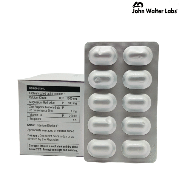 PUREBON D3+ (Calcium Citrate, Magnesium, Zinc and Vitamin D3 Tablets) - John Walter Labs